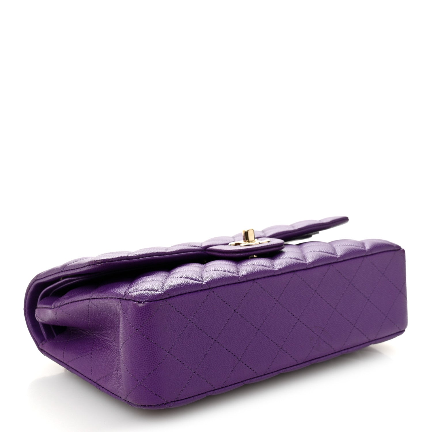 Chanel Caviar Quilted Medium Double Flap Purple