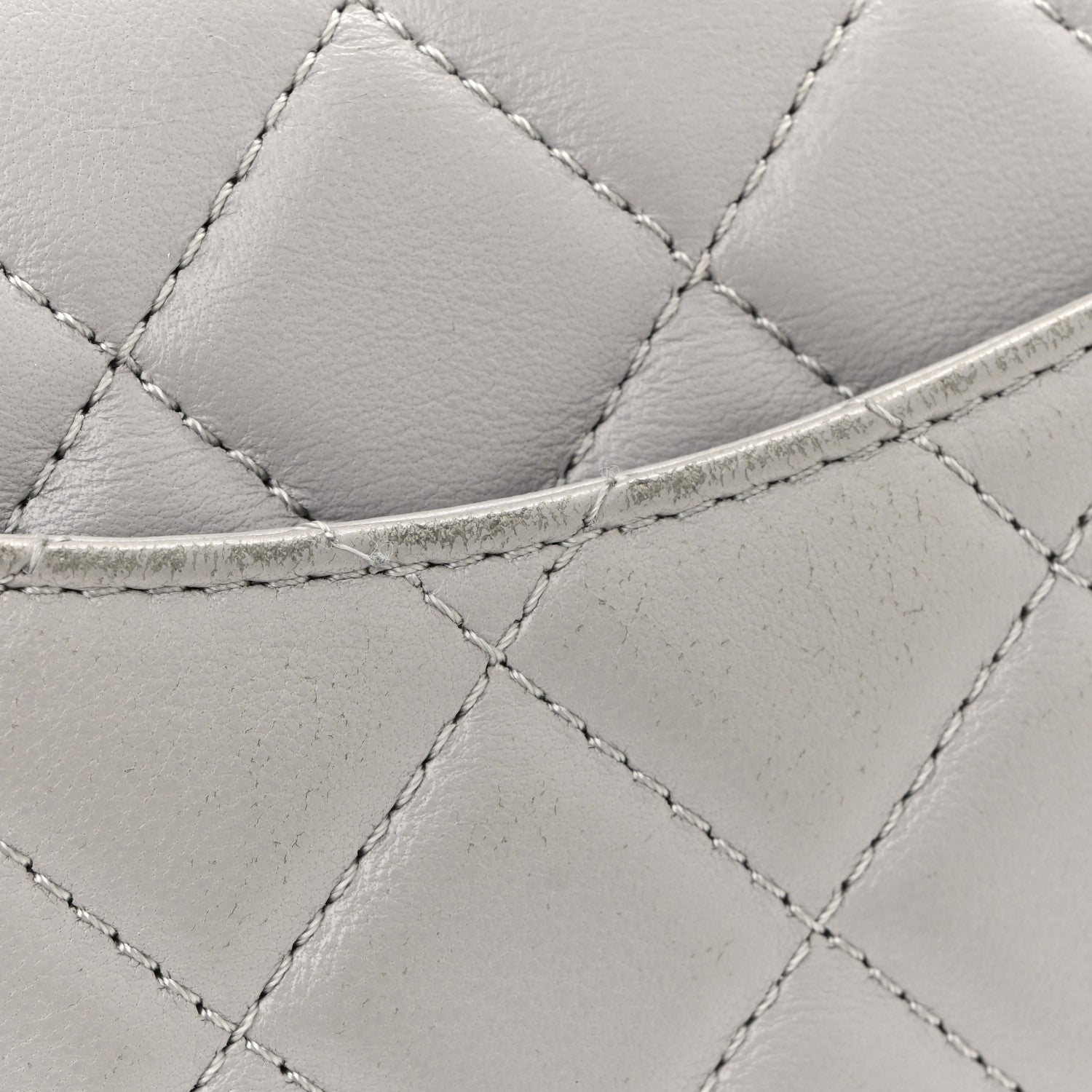 Chanel Lambskin Quilted Mini Rectangular Pearl Crush Flap Grey