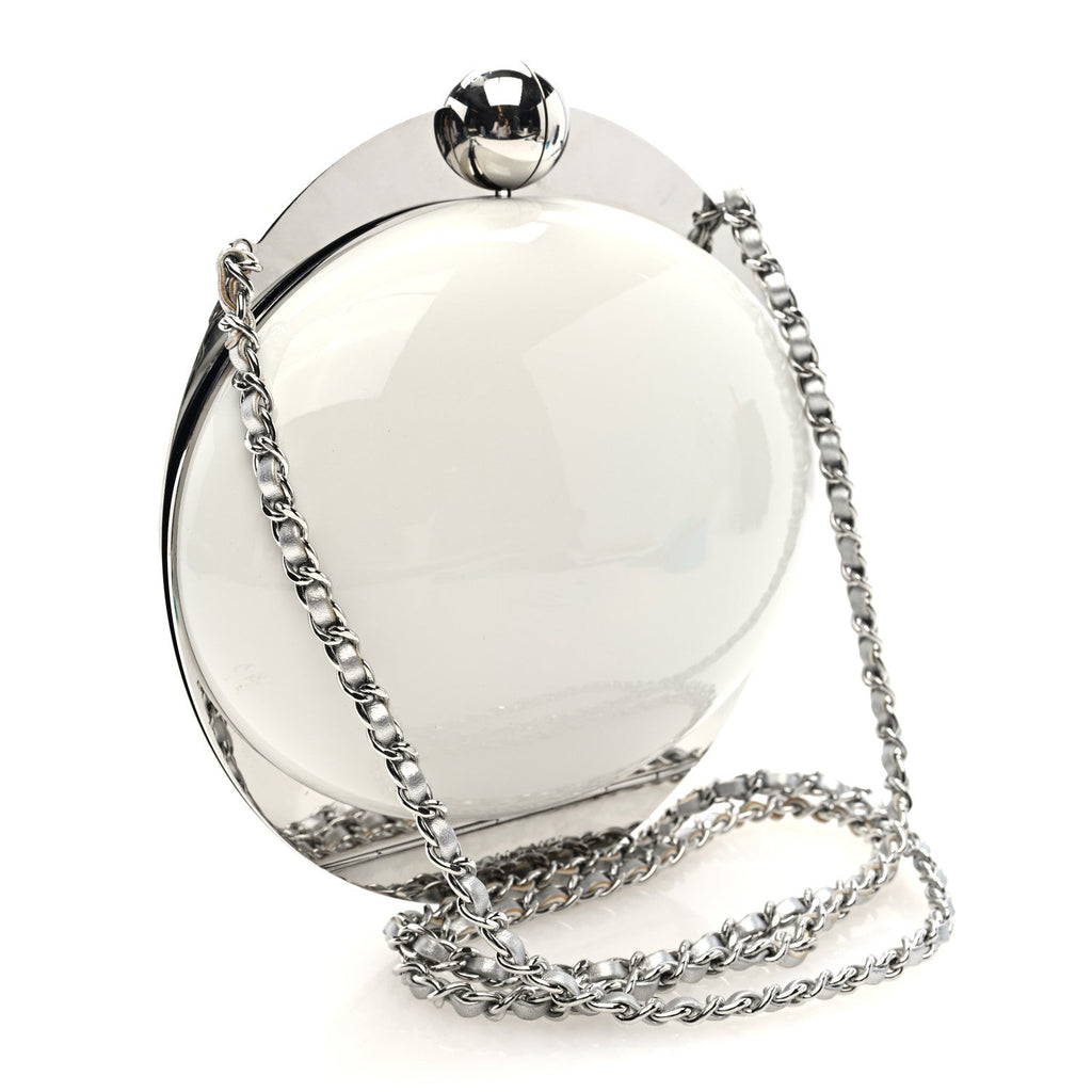 Chanel Resin CC Evening On The Moon Minaudiere White