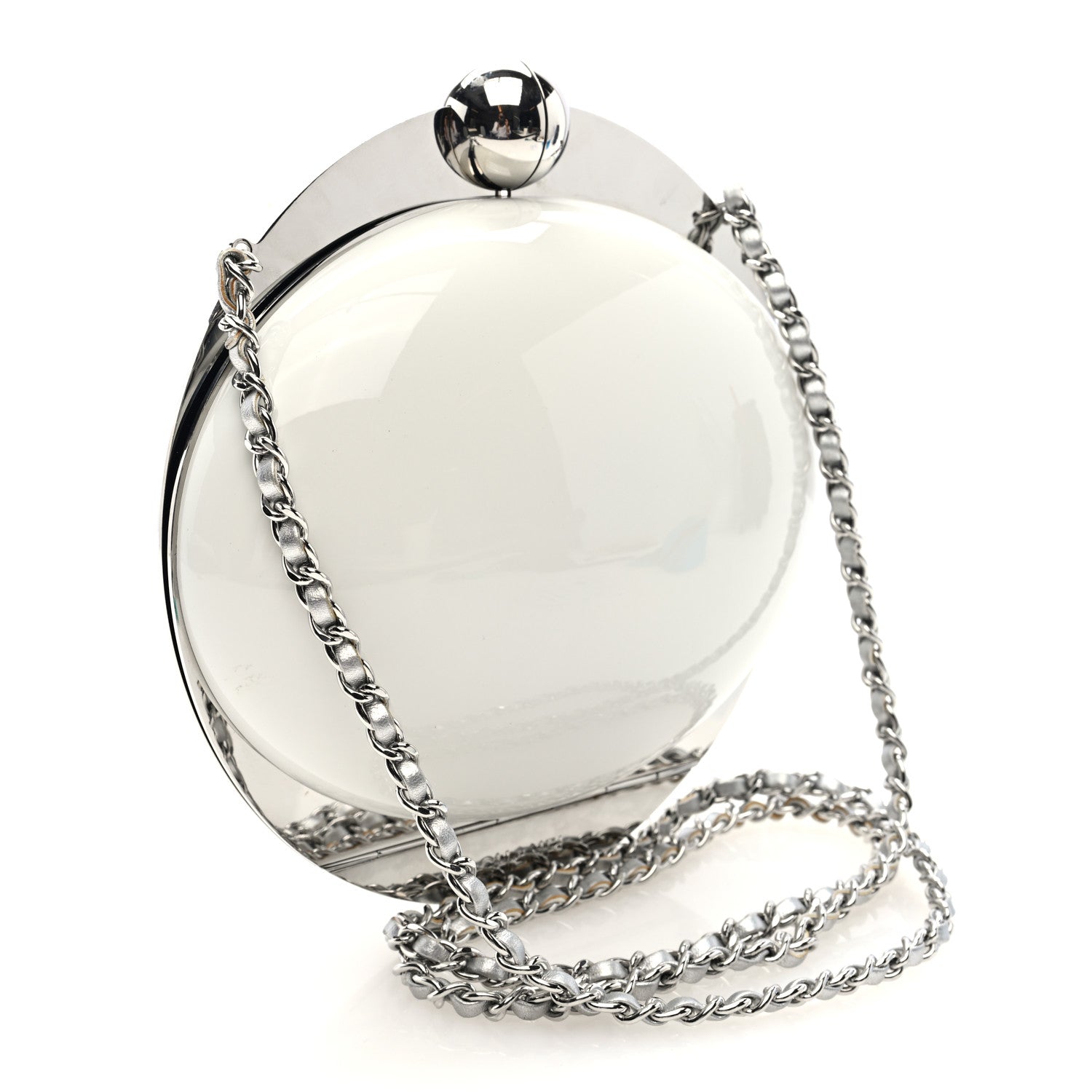Chanel Resin CC Evening On The Moon Minaudiere White