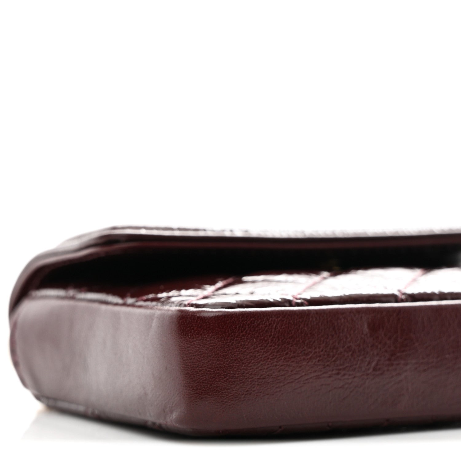 Chanel Shiny Aged Calfskin Quilted Waist Belt Bag Burgundy