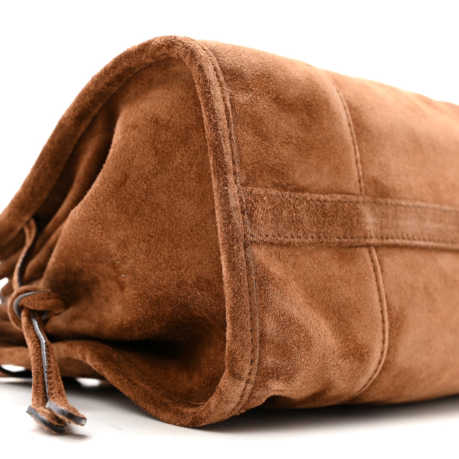 Prada Suede Triangle Medium Bonnie Shoulder Bag Cacao