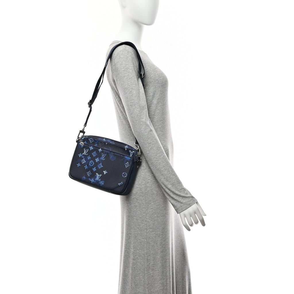 Louis Vuitton Monogram Ink Watercolor Trio Messenger Bag Blue