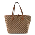 Gucci Grained Calfskin Monogram Large Totissima Reversible Tote Brown