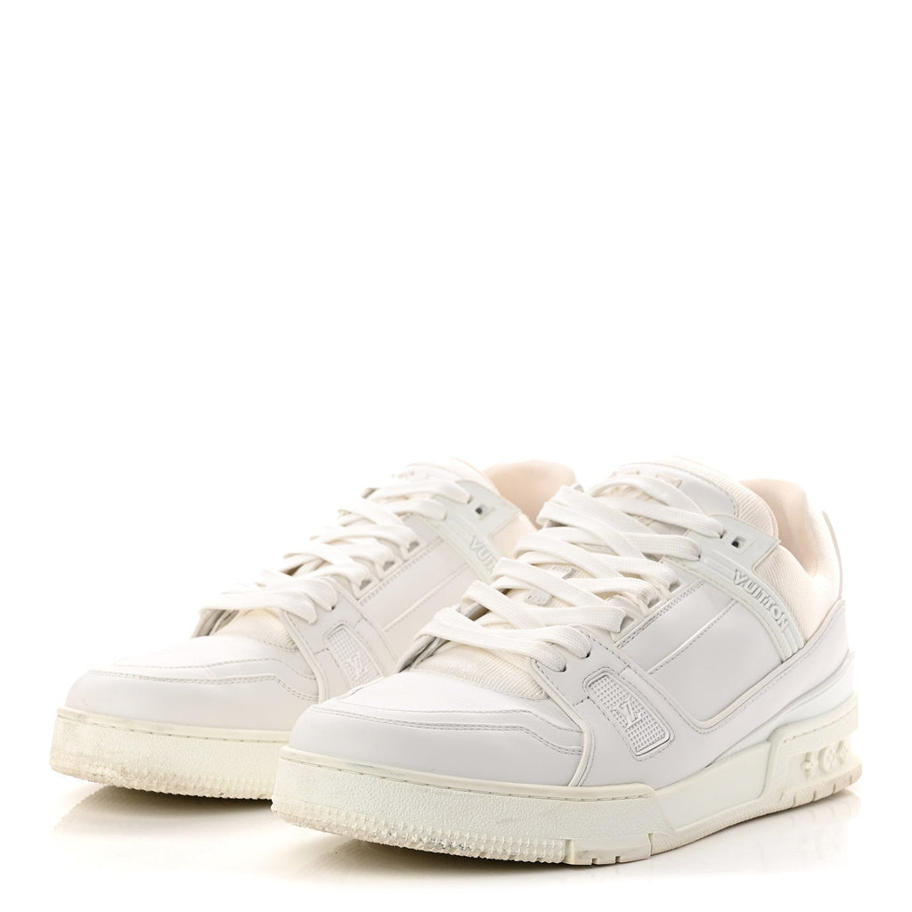 Louis Vuitton Calfskin Mens LV Trainer Sneakers 9.5 White