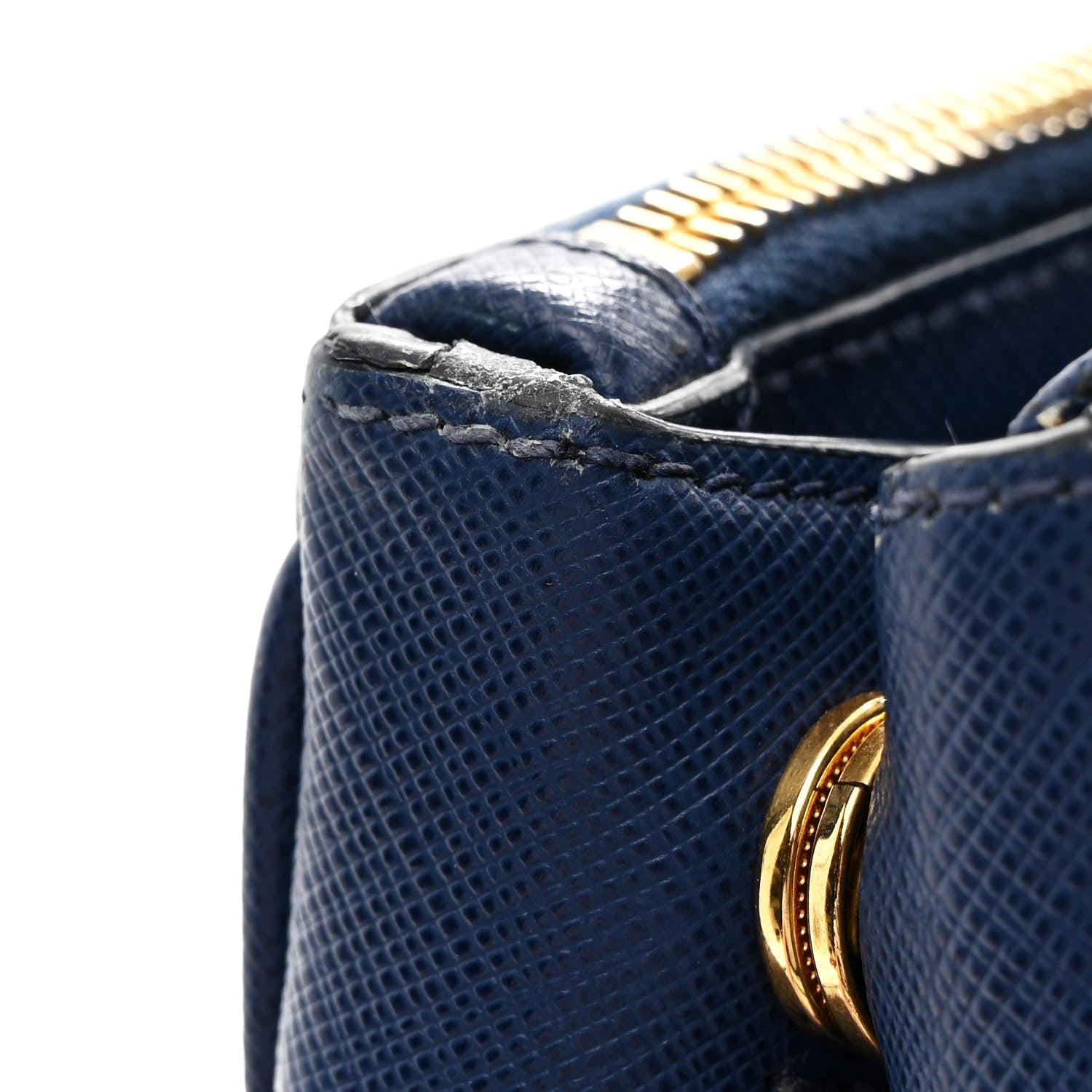 Prada Saffiano Lux Medium Galleria Double Zip Tote Bluette