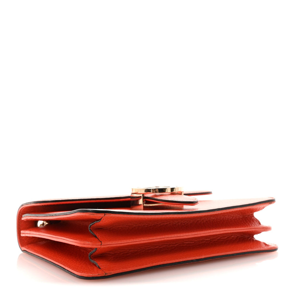 Gucci Dollar Calfskin Small Interlocking G Shoulder Bag Sun Orange