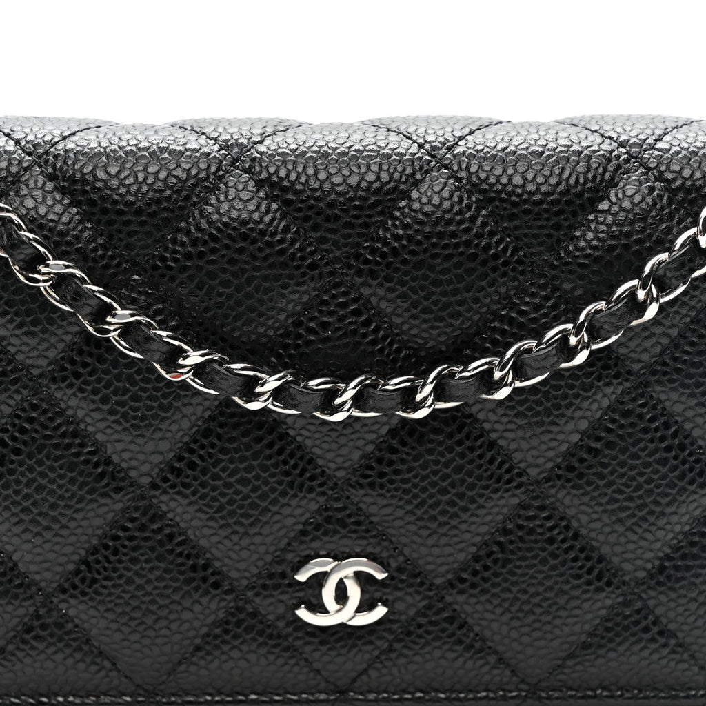 Chanel Caviar Quilted Wallet on Chain WOC Black