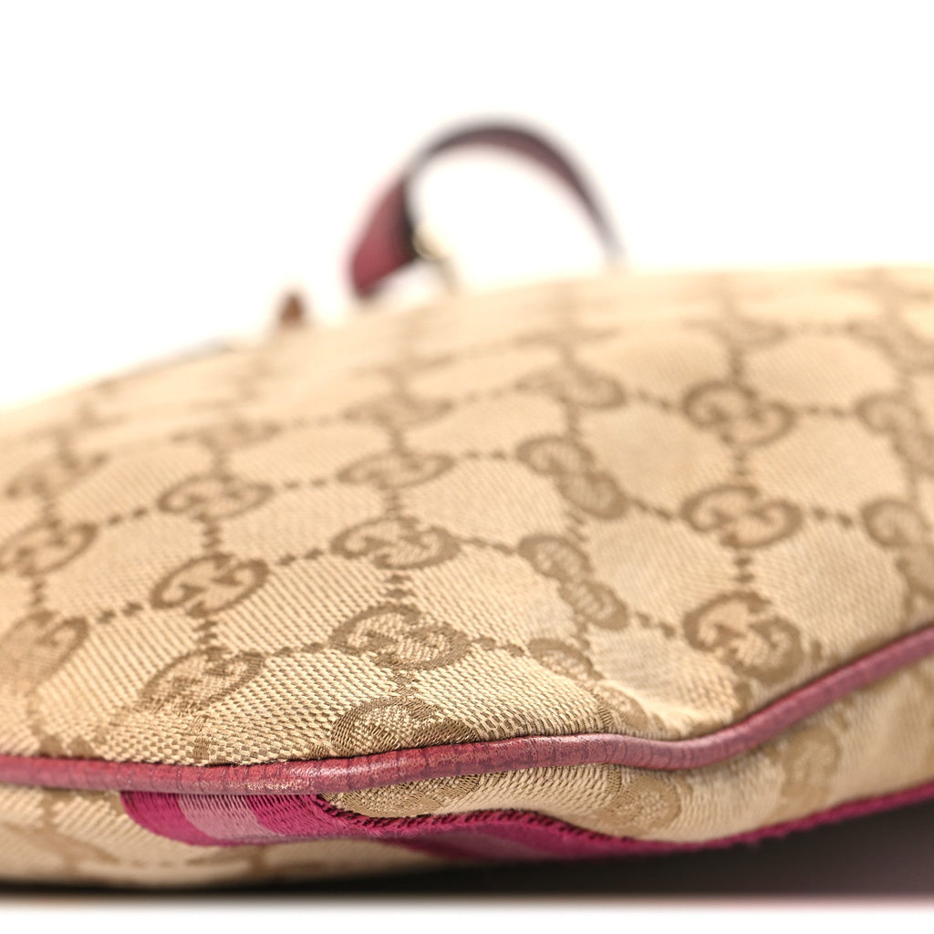 Gucci Monogram Web Jolicoeur Charms Messenger Pink Ebony