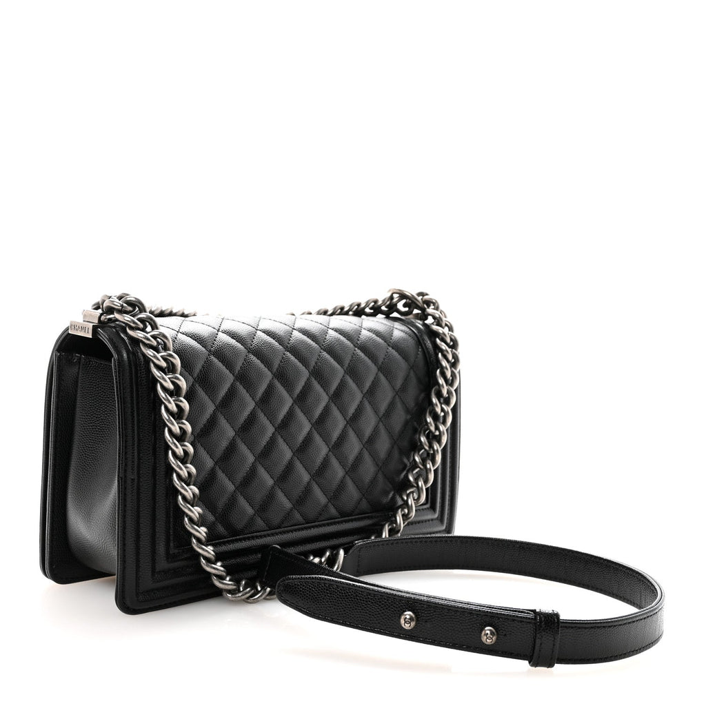 Chanel Caviar Quilted Medium Boy Flap Black