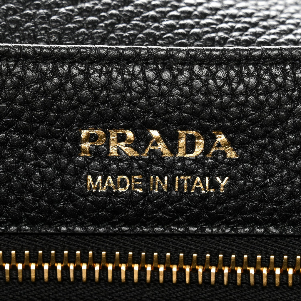 Prada Vitello Daino Soft Flap Shoulder Bag Black