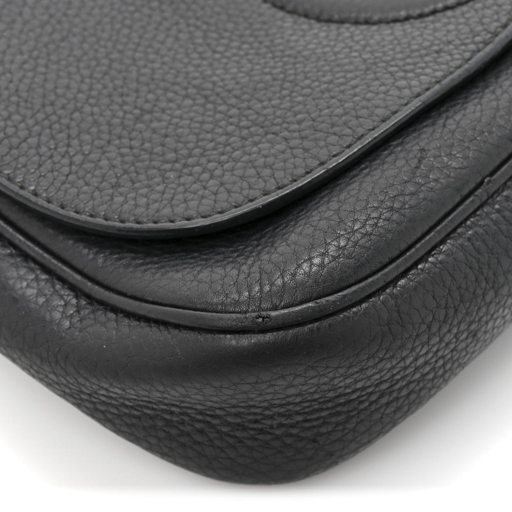 Gucci Pebbled Calfskin Medium Soho Flap Crossbody Black