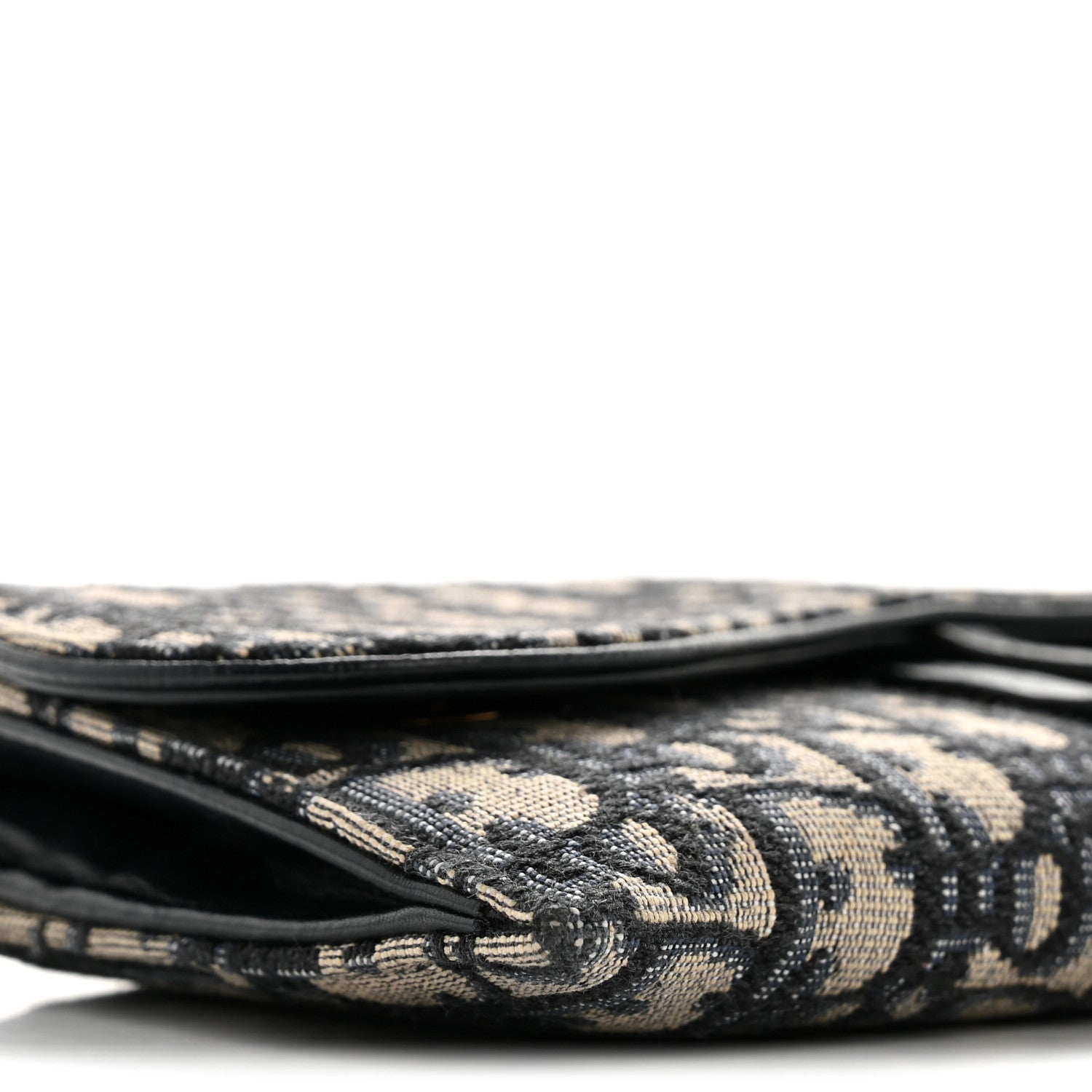 Christian Dior Oblique Saddle Chain Long Wallet Blue