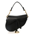Christian Dior Grained Calfskin Mini Saddle Bag Black