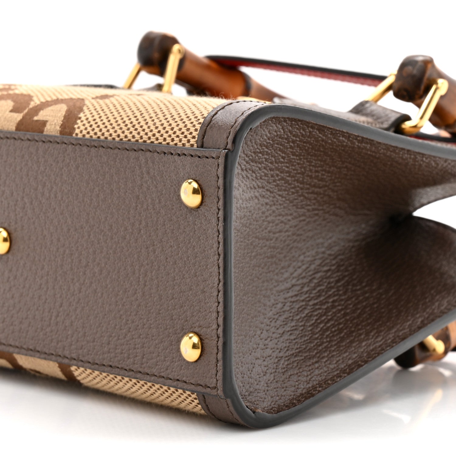 Gucci Monogram Jumbo GG Textured Dollar Calfskin Mini Diana Tote Bag Camel Ebony New Acero Pomegranate Red