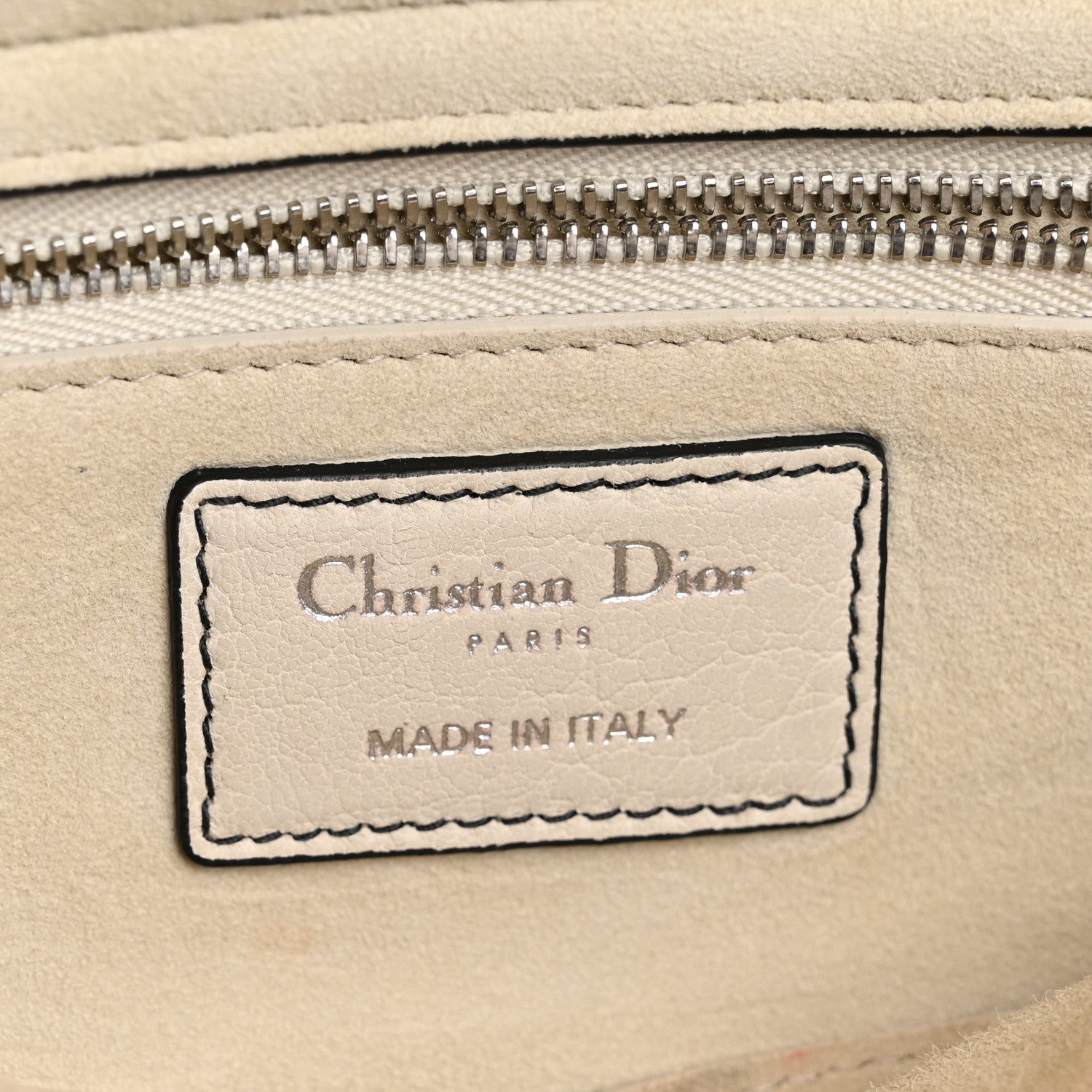 Christian Dior Canyon Grained Lambskin Large Lady Dior Off White