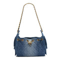 Chanel Washed Denim Quilted Mini Chanel 25 Handbag Blue