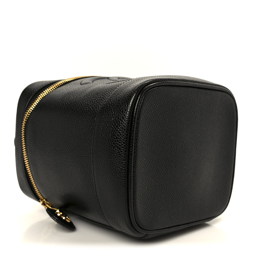 Chanel Caviar Vanity Cosmetic Case Black