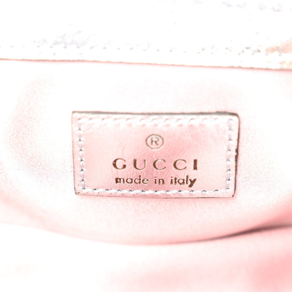 Gucci Iridescent Nappa Chevron Matelasse Super Mini GG Marmont Shoulder Bag Iridescent Escape Pink