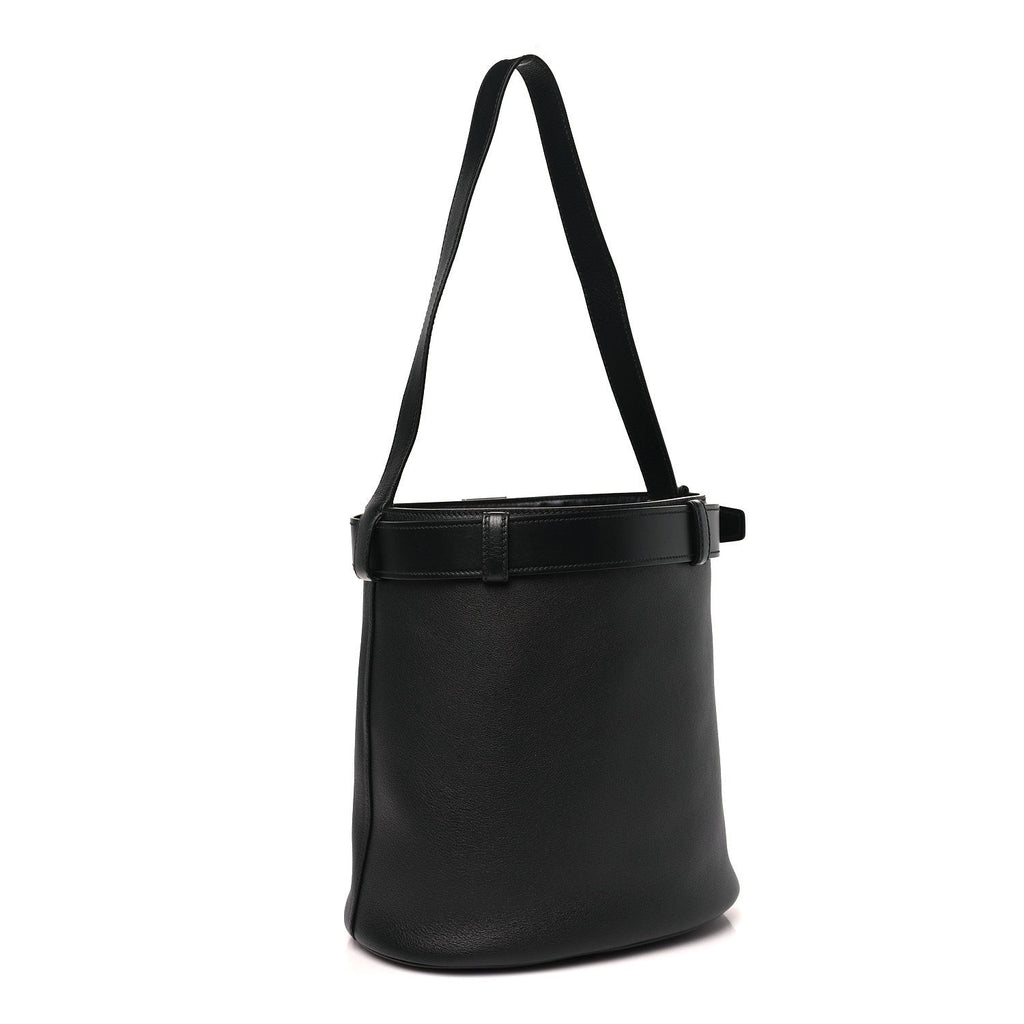 Prada Soft Grained Vitello Daino Secchiello Bucket Bag Black