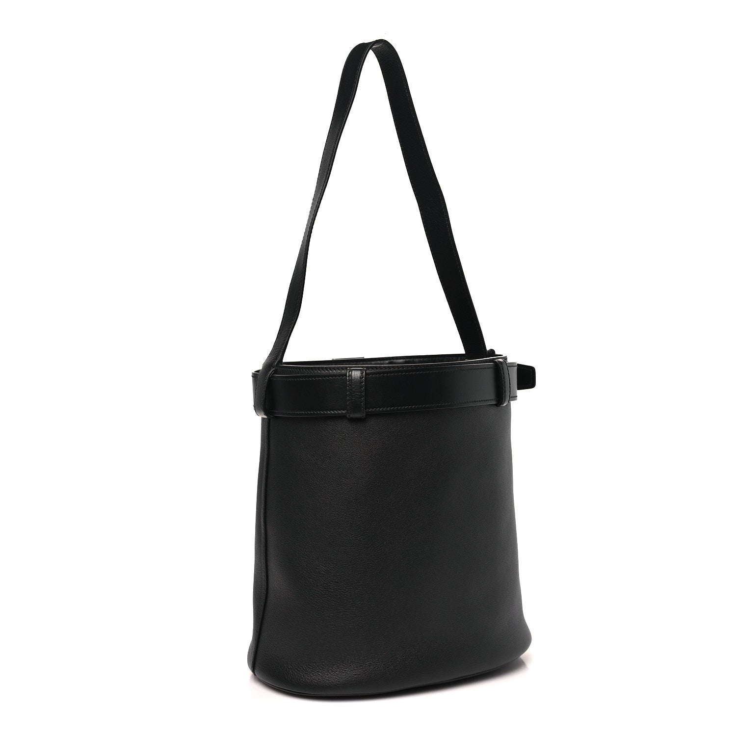 Prada Soft Grained Vitello Daino Secchiello Bucket Bag Black