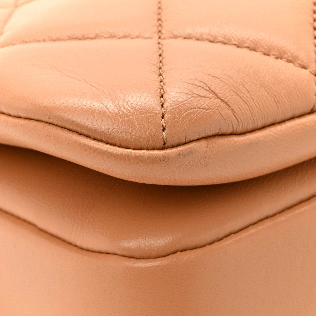 Chanel Lambskin Quilted Medium Trendy CC Flap Dual Handle Bag Camel
