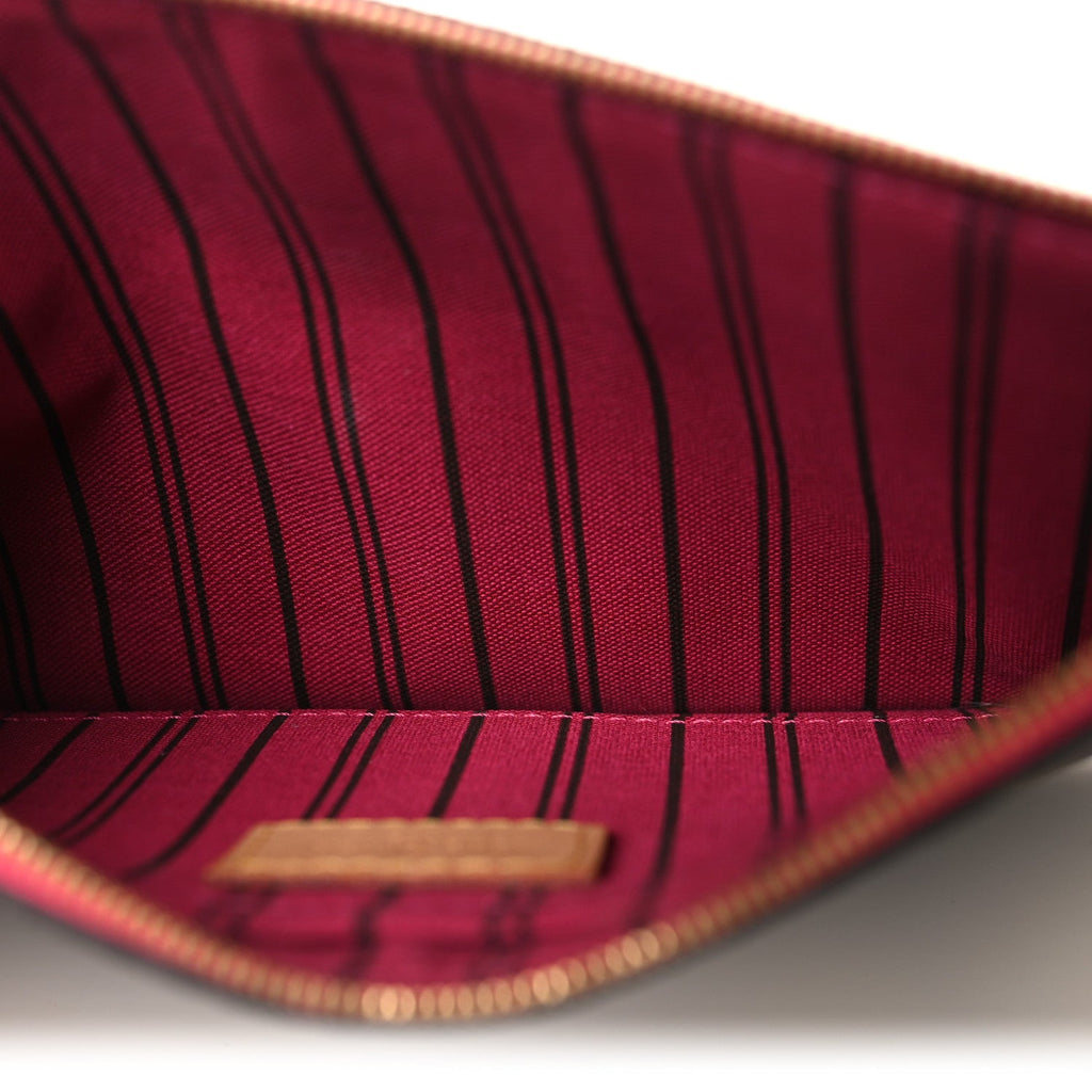 Louis Vuitton Monogram Neverfull MM GM Pochette Fuchsia