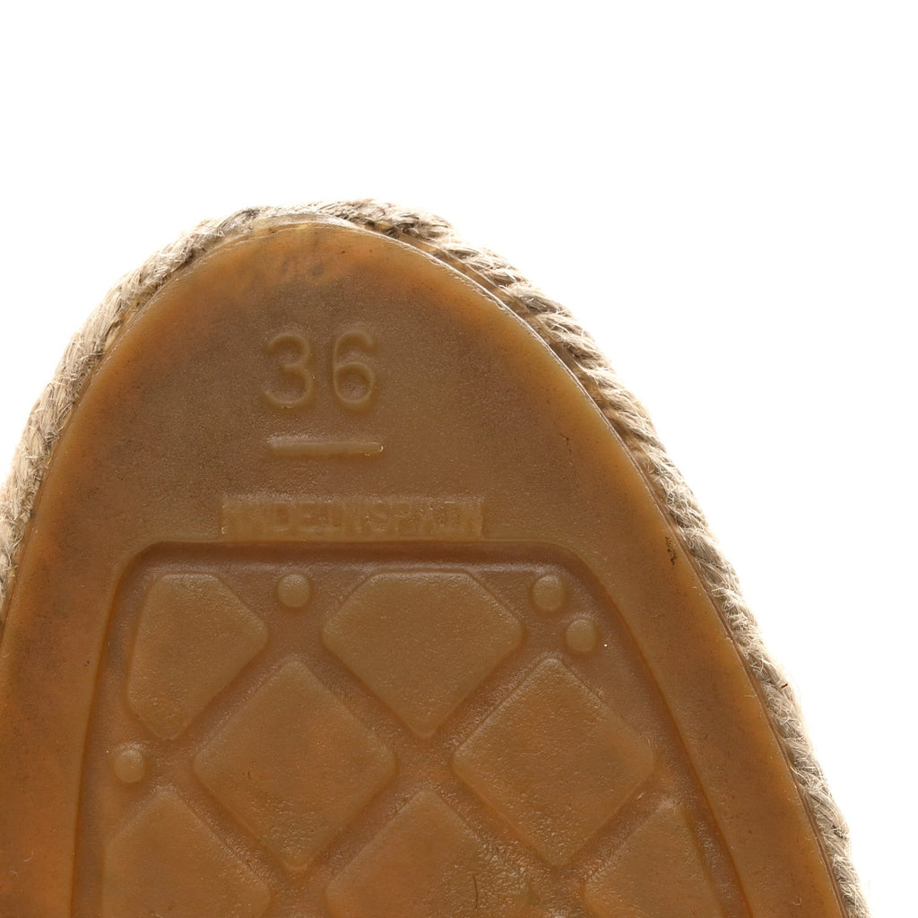 Calfskin CC Espadrille Mules 36 Dark Beige