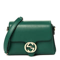 Gucci Dollar Calfskin Interlocking G Crossbody Bag Emerald