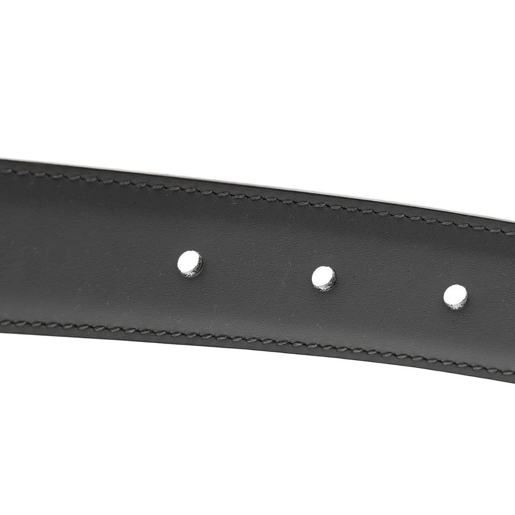 Gucci Selleria Calfskin GG Supreme Monogram Reversible Belt 80 32 Graphite Grey Black