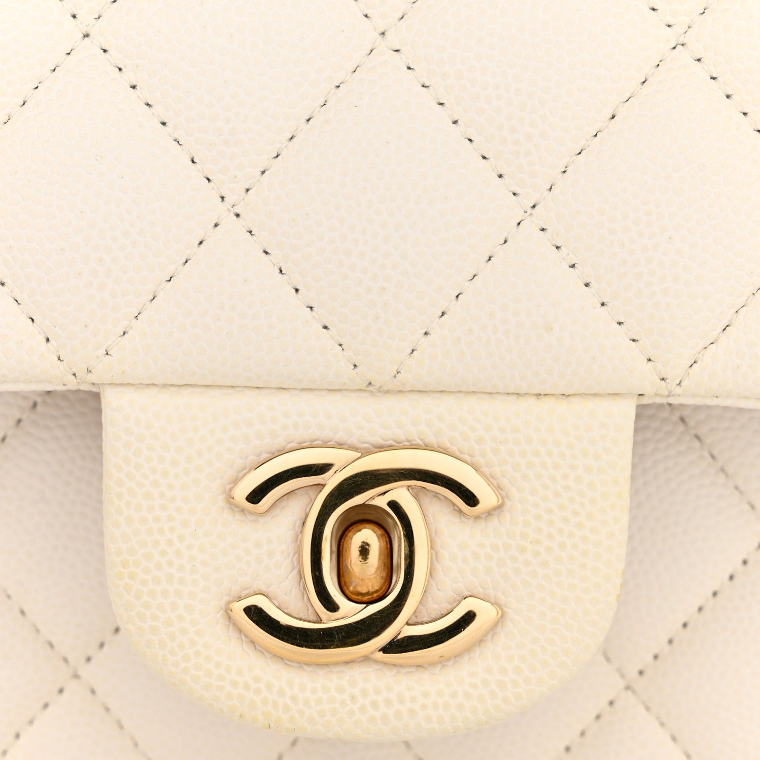 Chanel Caviar Quilted Medium Double Flap White