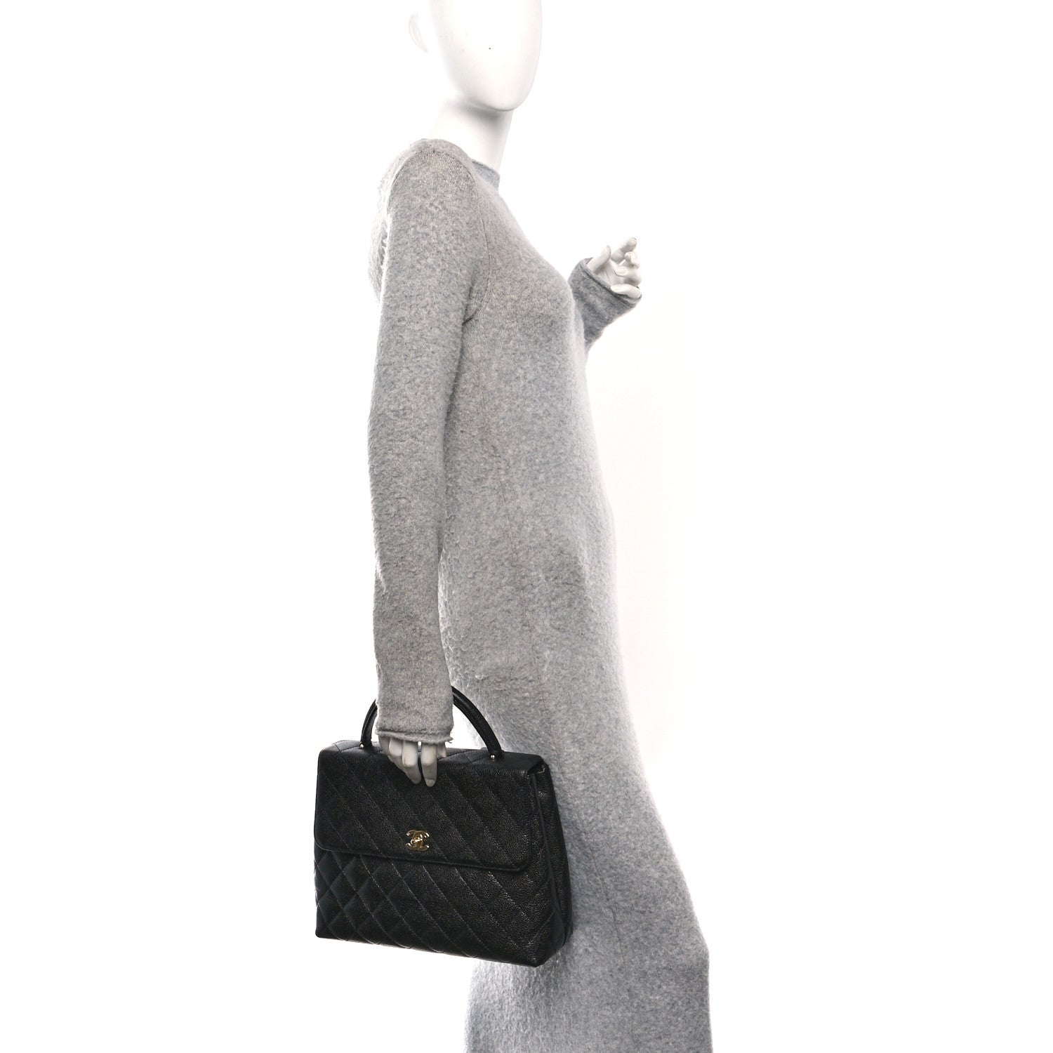 Chanel Caviar Quilted Jumbo Kelly Flap Black
