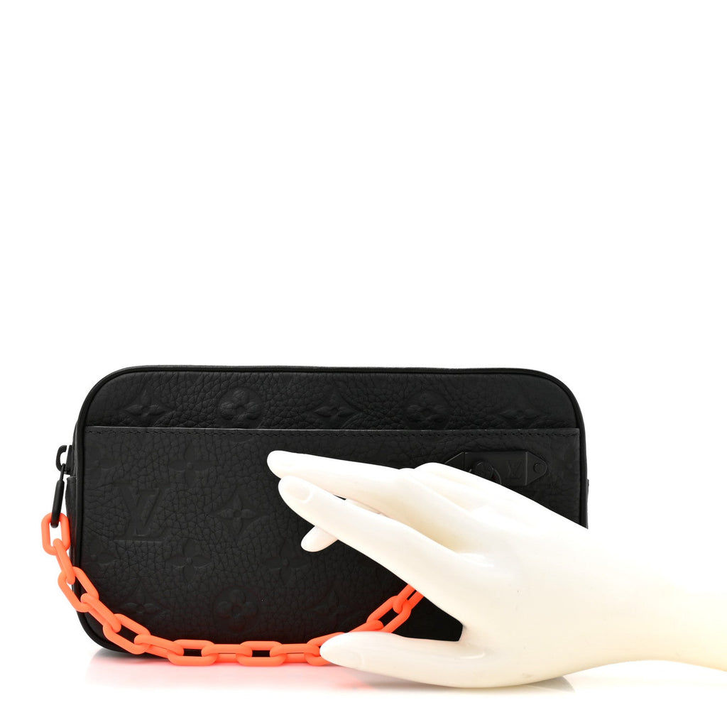 Louis Vuitton Taurillon Monogram Uniformes Solar Ray Soft Pochette Volga Belt Bag Black