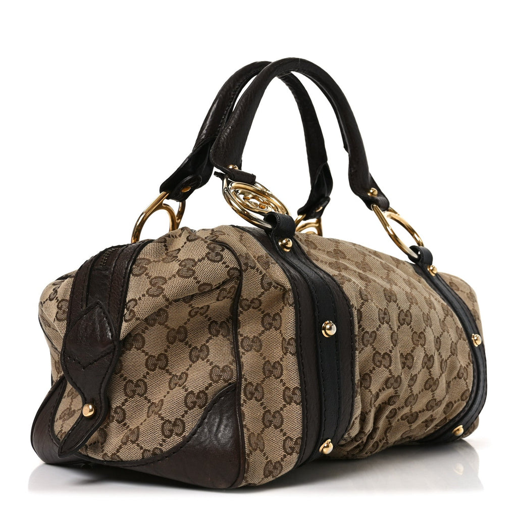 Gucci Monogram Medium Interlocking Icon Tote Dark Brown
