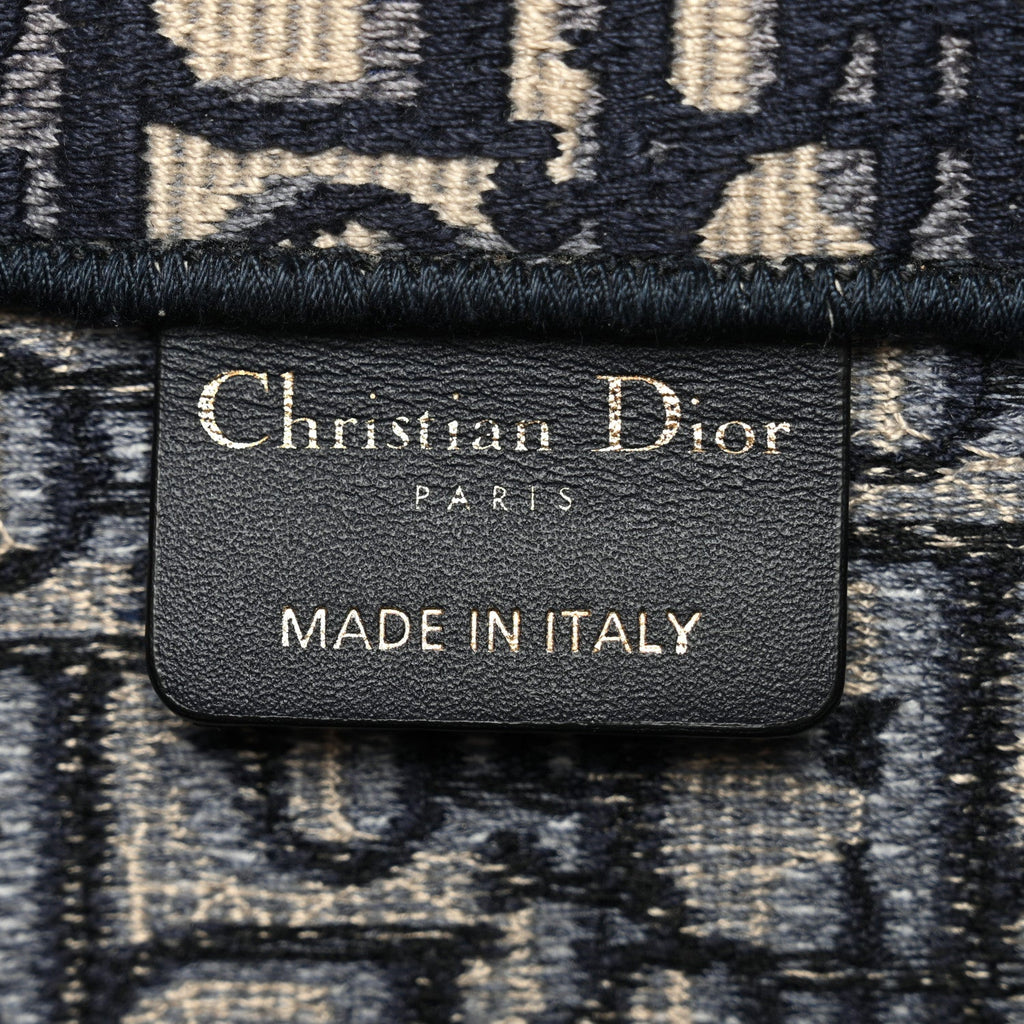 Christian Dior Oblique Medium Book Tote Blue Multicolor