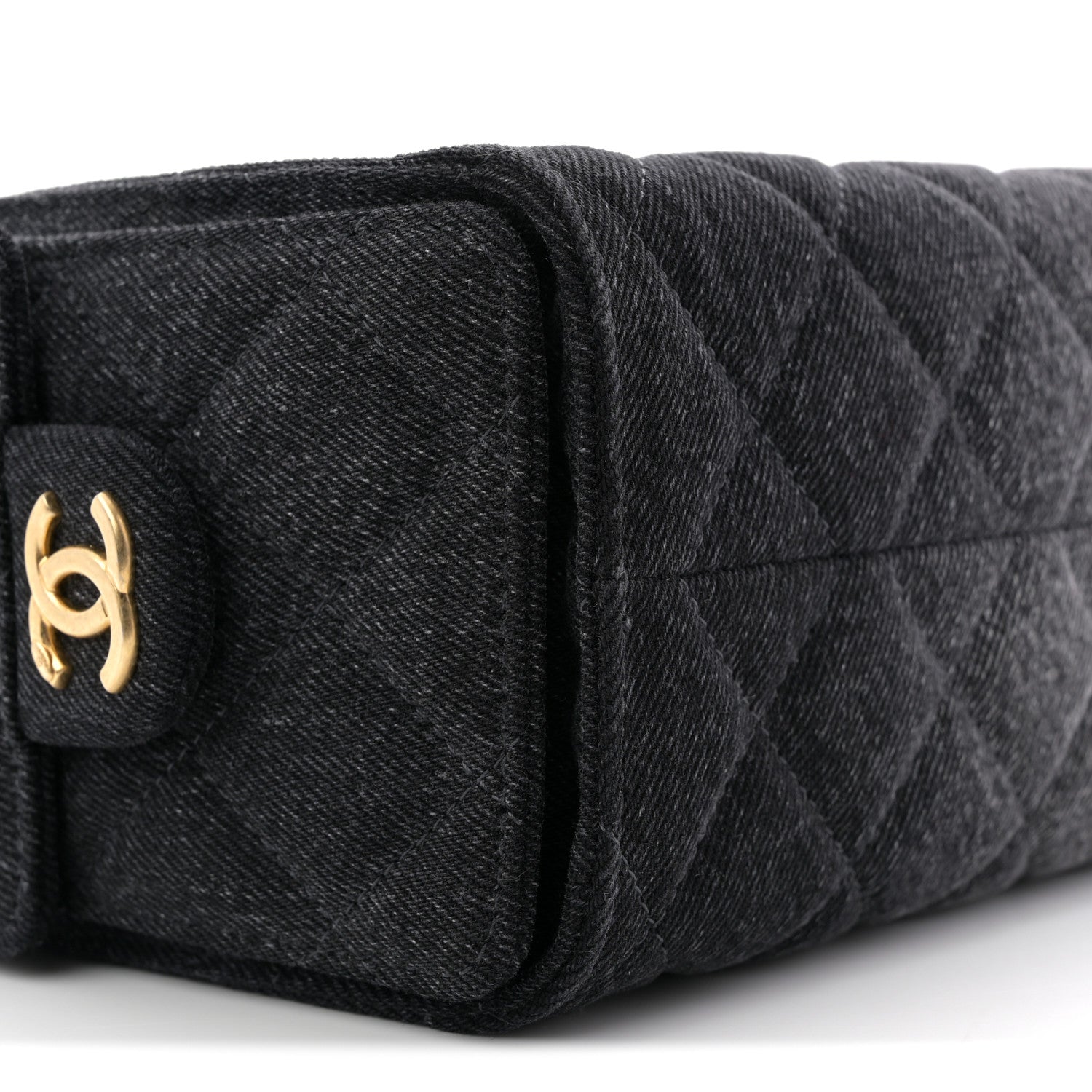 Chanel Washed Denim Quilted Mini Chanel 25 Handbag Black