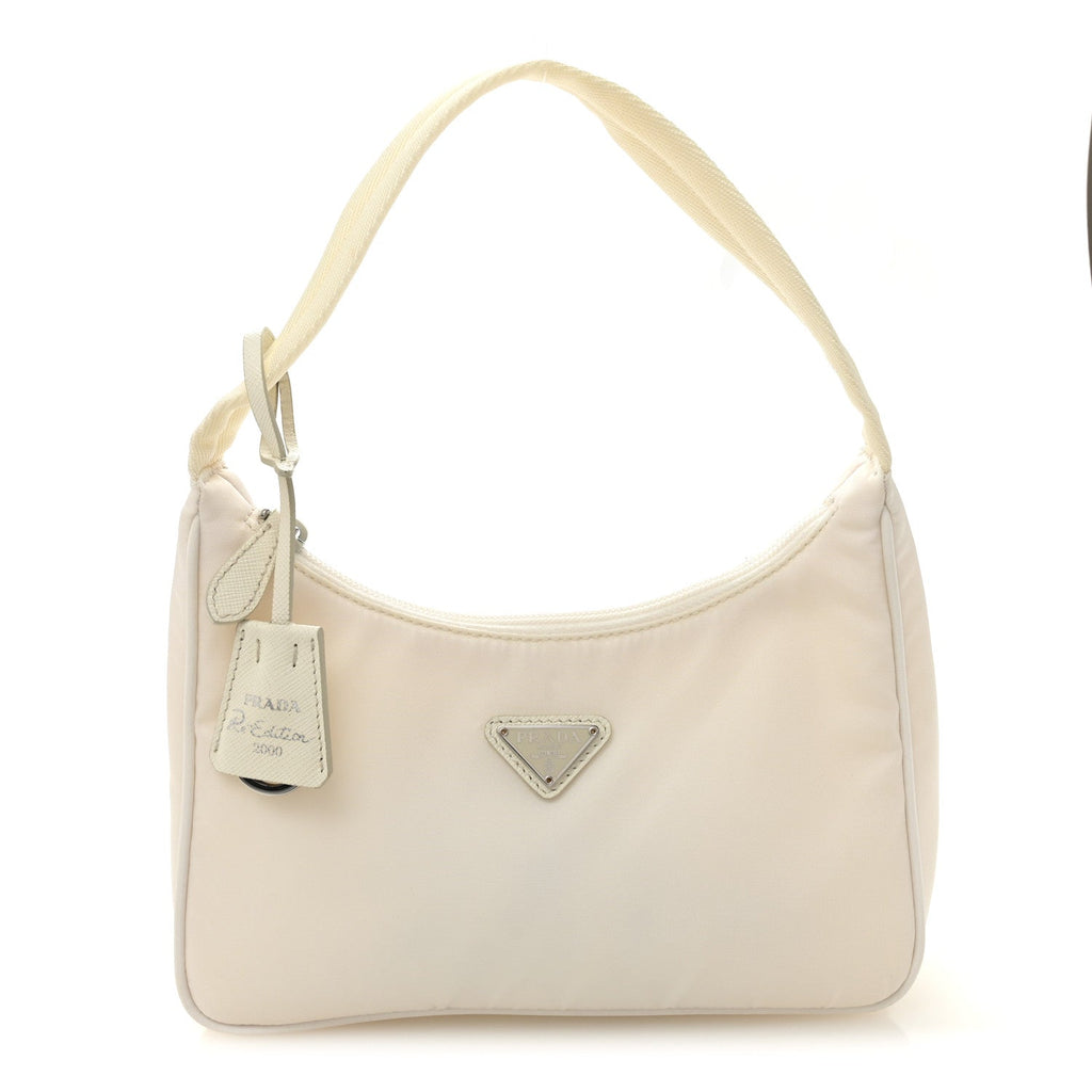 Prada Tessuto Nylon Mini Re-Edition 2000 Bag White