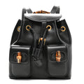 Gucci Calfskin Bamboo Backpack Black