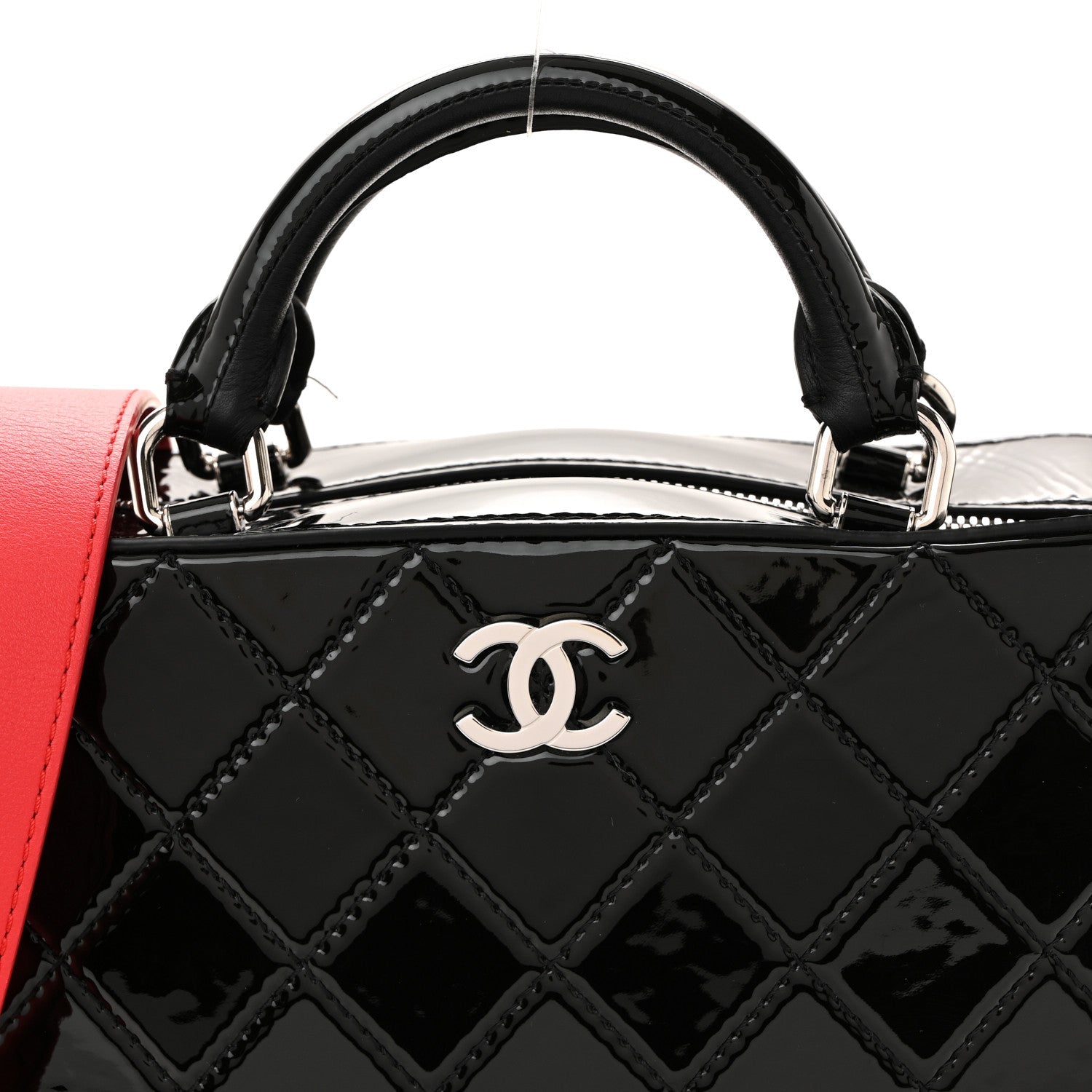 Chanel Patent Quilted Travel Kit Vanity Case Black