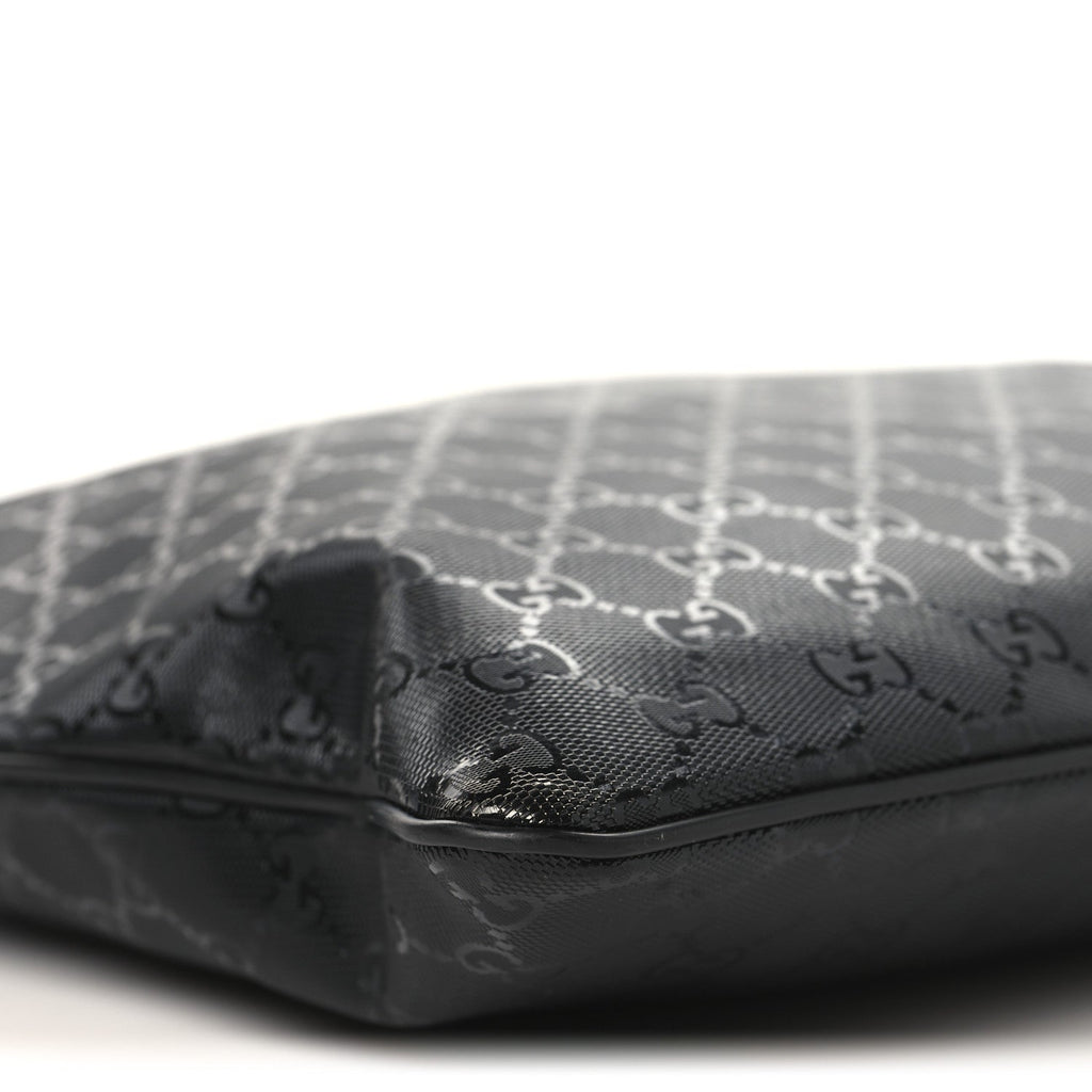 Gucci Imprime Monogram Medium Flat Messenger Bag Black