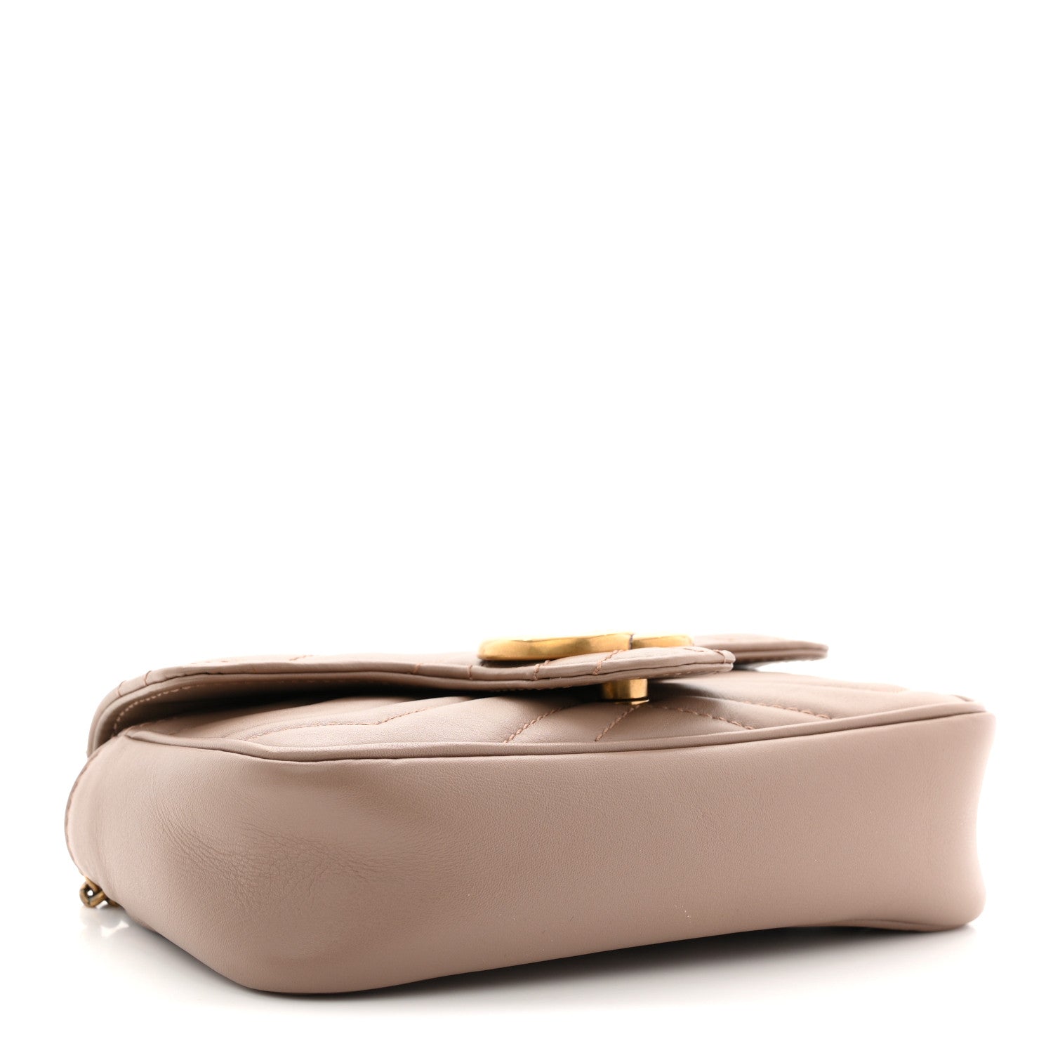 Gucci Calfskin Matelasse Super Mini GG Marmont Shoulder Bag Porcelain Rose