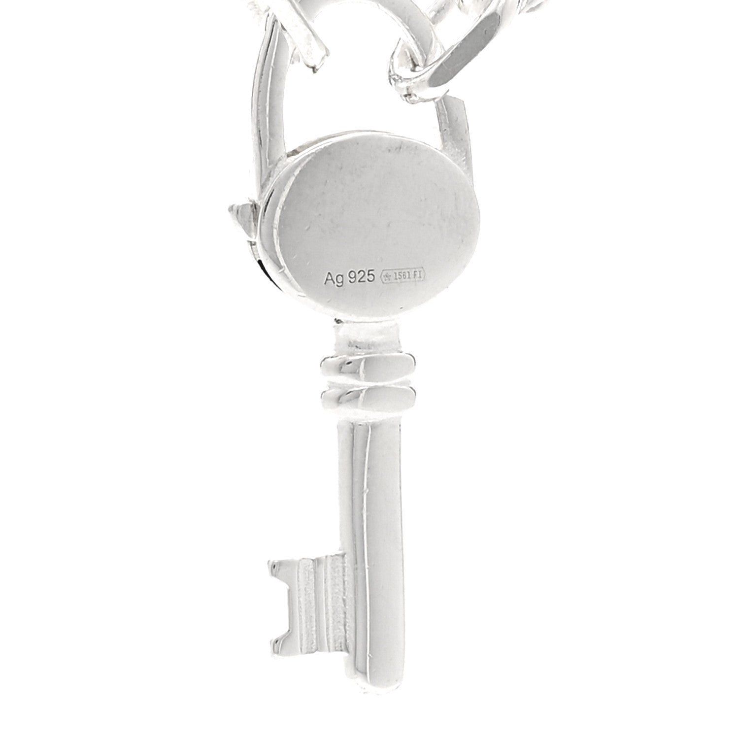 Gucci Sterling Silver Trademark Key Pendant Necklace