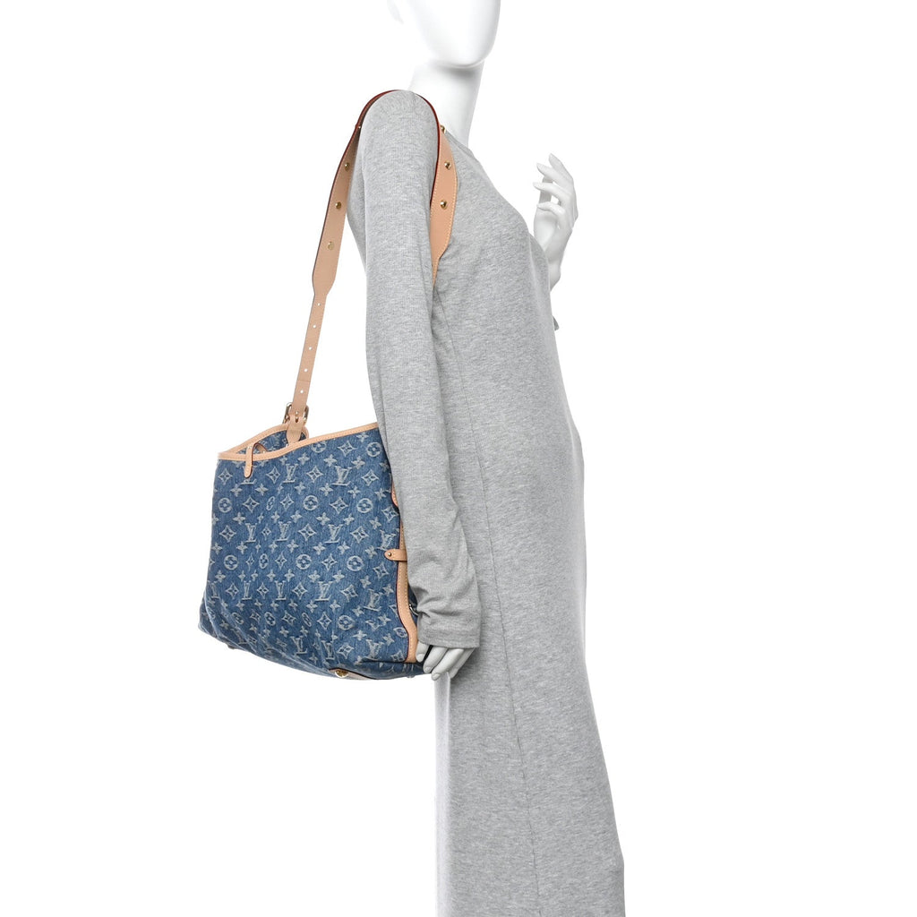 Louis Vuitton Monogram Denim CarryAll MM Blue