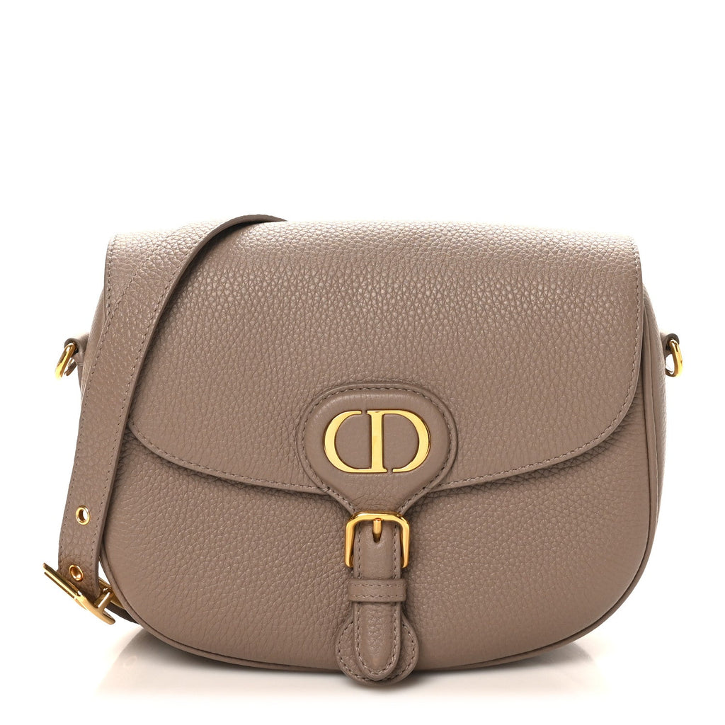 Christian Dior Grained Calfskin Medium Bobby Flap Warm Taupe