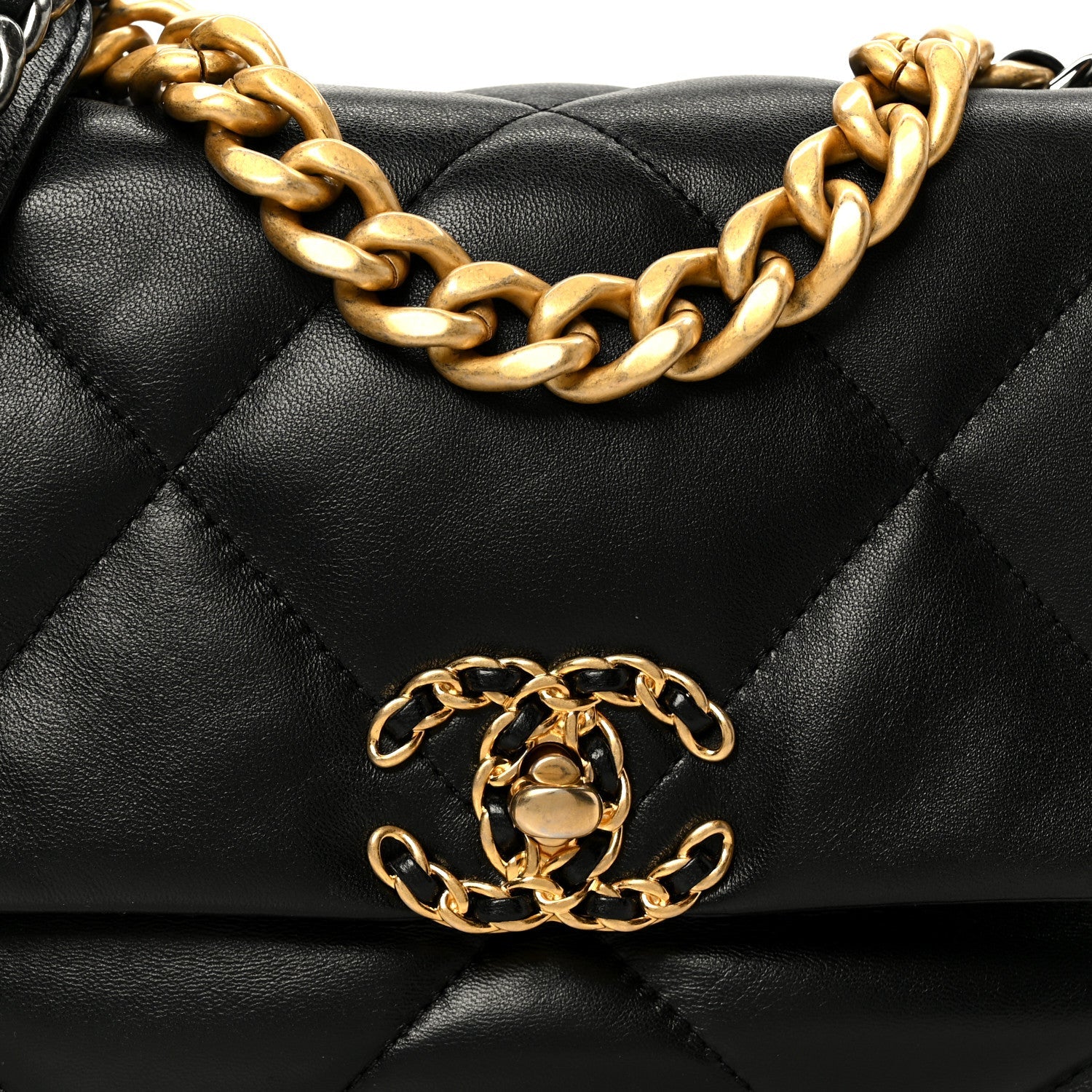 Chanel Lambskin Quilted Medium Chanel 19 Flap Black