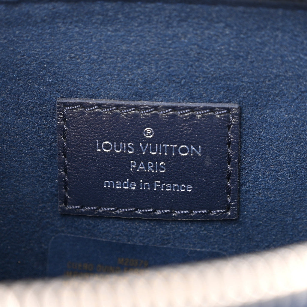 Louis Vuitton Lambskin Embossed Monogram Coussin PM Navy