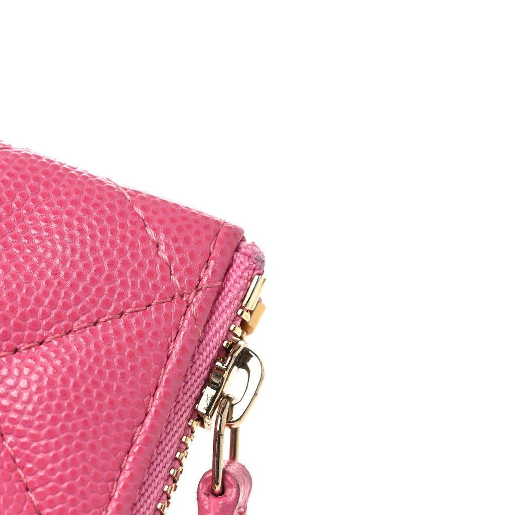 Caviar Quilted Small Cosmetic Case Pink
