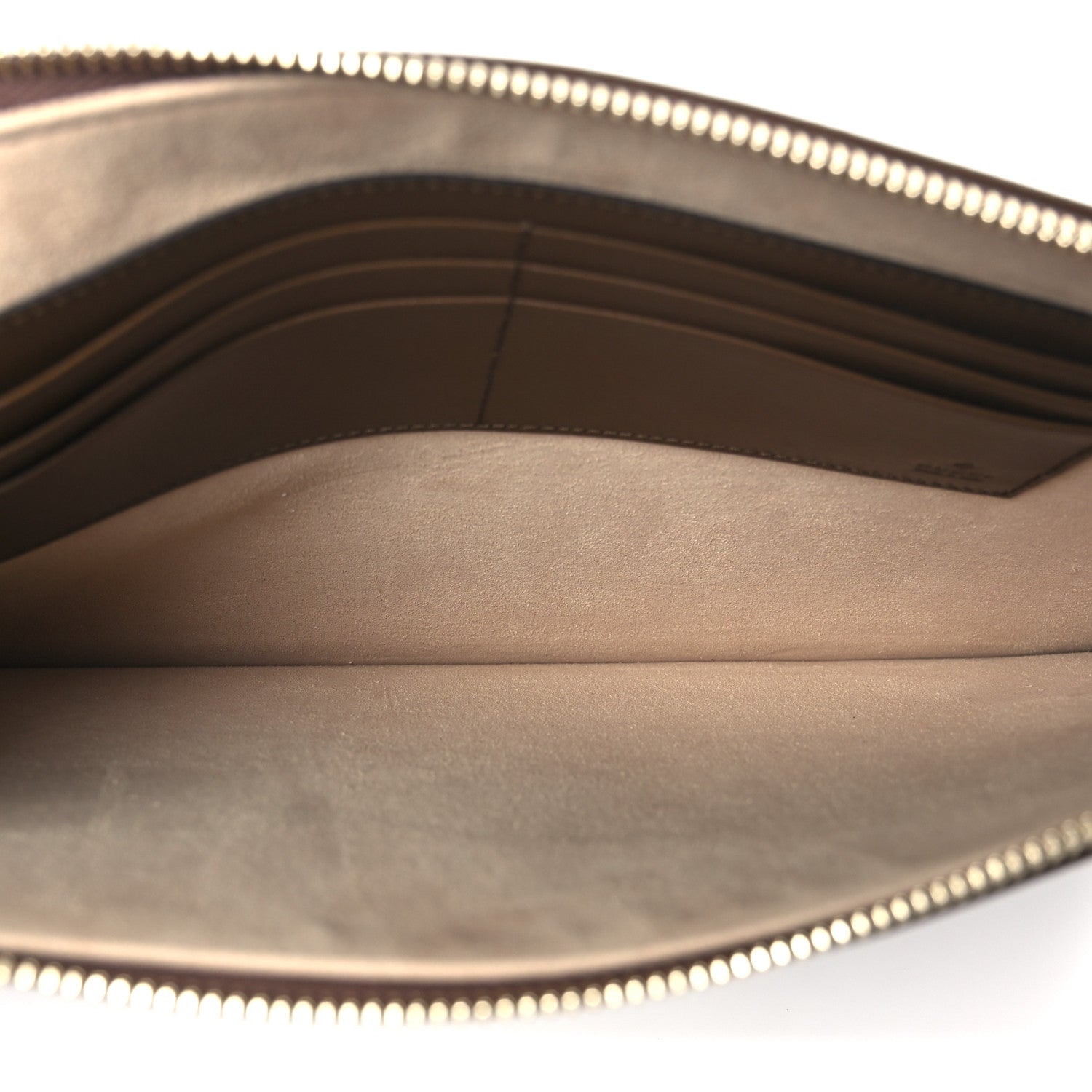 Gucci GG Supreme Monogram Azalea Calfskin Retro Interlocking G Wristlet Pouch Beige Ebony Brown Sugar