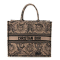 Christian Dior Canvas Embroidered Large Toile de Jouy Soleil Book Tote Beige
