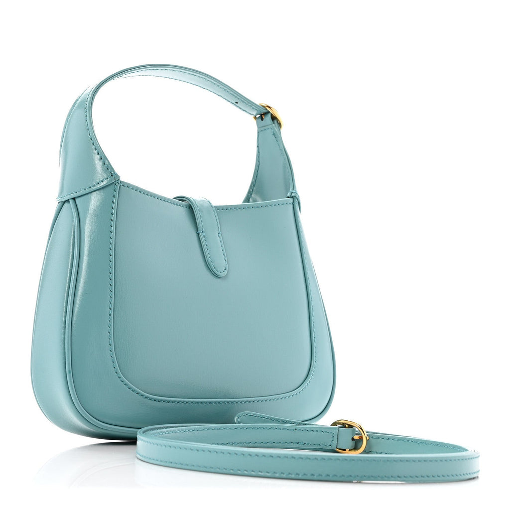 Gucci Boarded Dyana Lux Calfskin Mini Jackie 1961 Hobo Dusty Azure